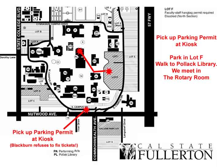 CSUF Campus Map - Click to Return